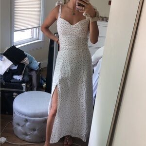 Peppermayo Cream Sequin Maxi Dress with Sweetheart Neckline